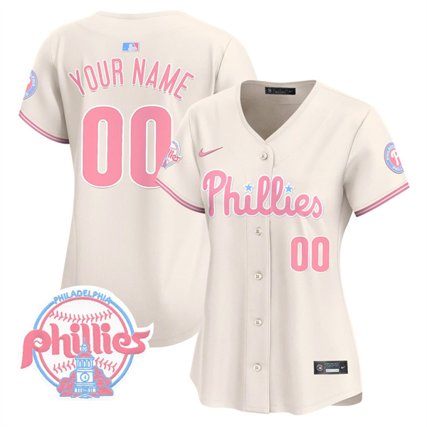Women's Philadelphia Phillies Active Player Custom Bubblegum Cream Vapor Premier Limited(Run Small)